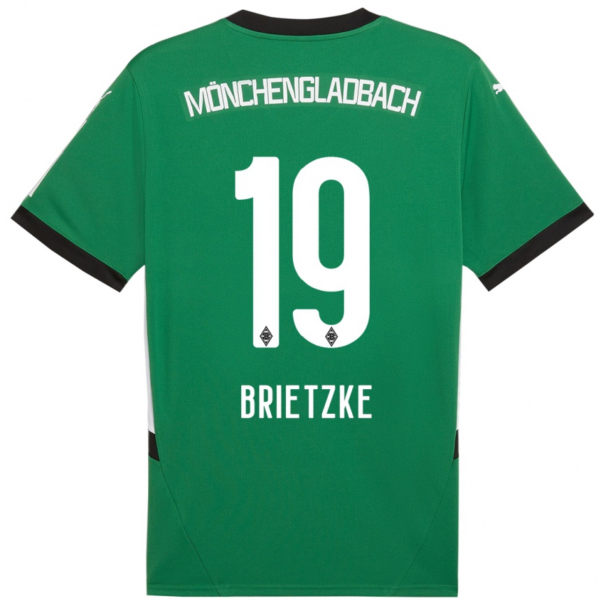 Vaikiškas Yvonne Brietzke #19 Žalia Balta Išvykos Marškinėliai 2024/25 T-Shirt