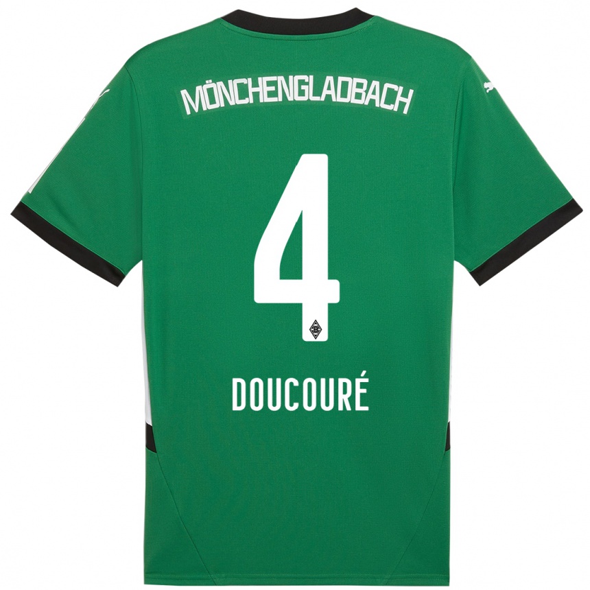 Vaikiškas Mamadou Doucouré #4 Žalia Balta Išvykos Marškinėliai 2024/25 T-Shirt