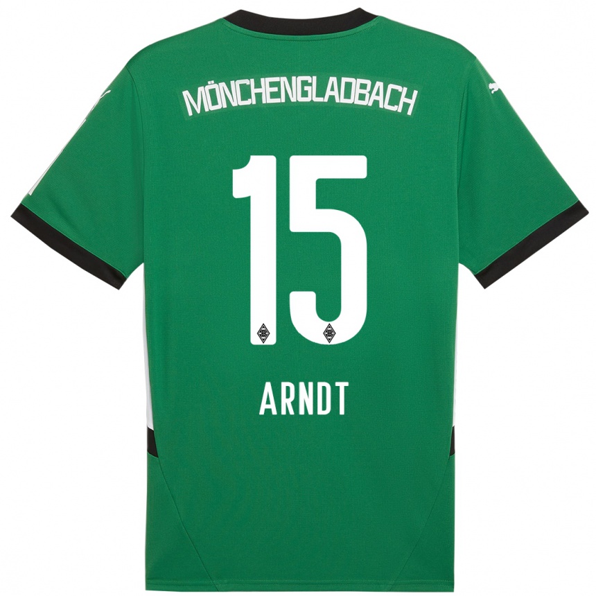 Vaikiškas Leo Arndt #15 Žalia Balta Išvykos Marškinėliai 2024/25 T-Shirt