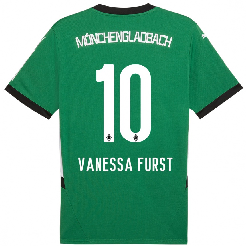 Vaikiškas Vanessa Fürst #10 Žalia Balta Išvykos Marškinėliai 2024/25 T-Shirt