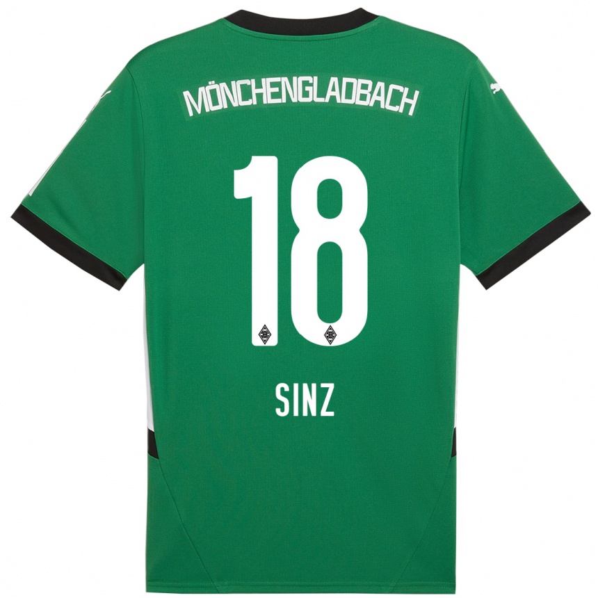 Vaikiškas Michelle Sinz #18 Žalia Balta Išvykos Marškinėliai 2024/25 T-Shirt