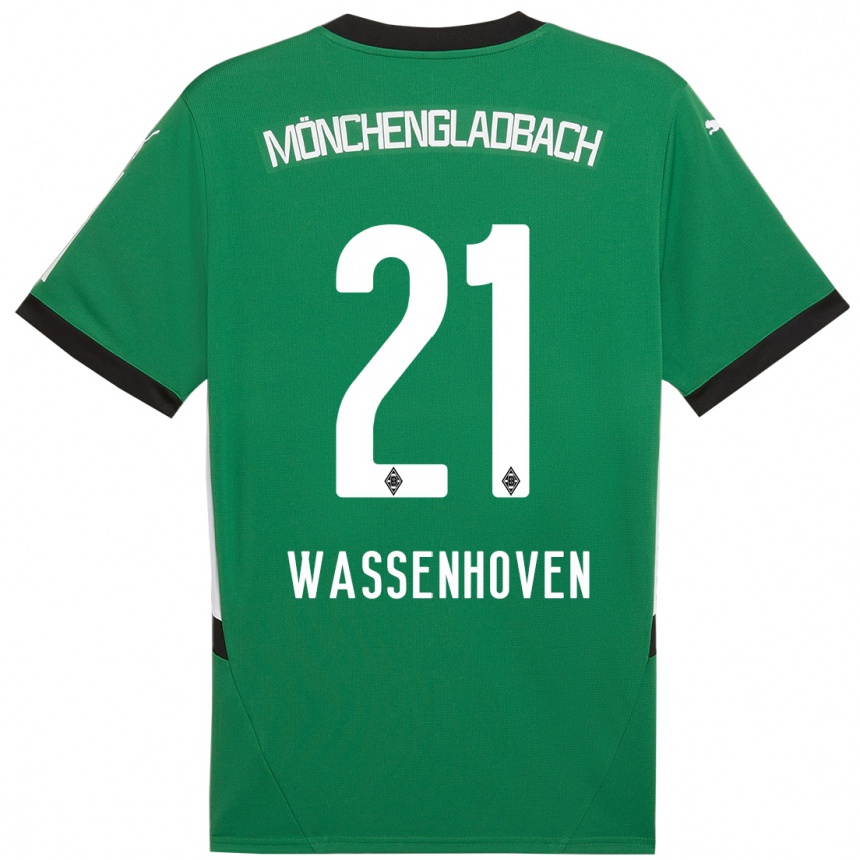 Vaikiškas Michelle Wassenhoven #21 Žalia Balta Išvykos Marškinėliai 2024/25 T-Shirt