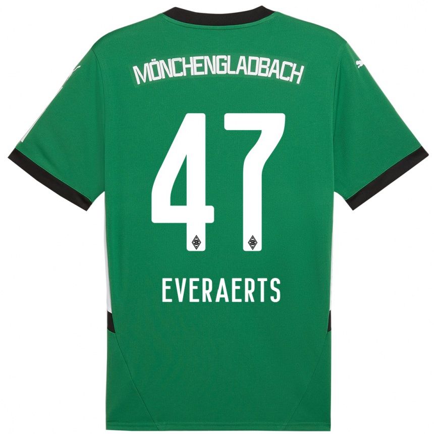 Vaikiškas Kim Everaerts #47 Žalia Balta Išvykos Marškinėliai 2024/25 T-Shirt