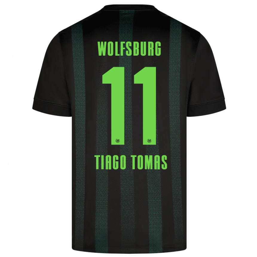 Vaikiškas Tiago Tomás #11 Tamsiai Žalia Išvykos Marškinėliai 2024/25 T-Shirt