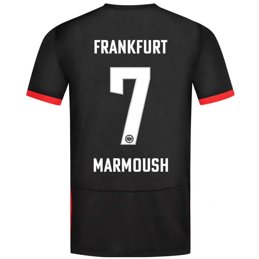 Vaikiškas Omar Marmoush #7 Juoda Išvykos Marškinėliai 2024/25 T-Shirt