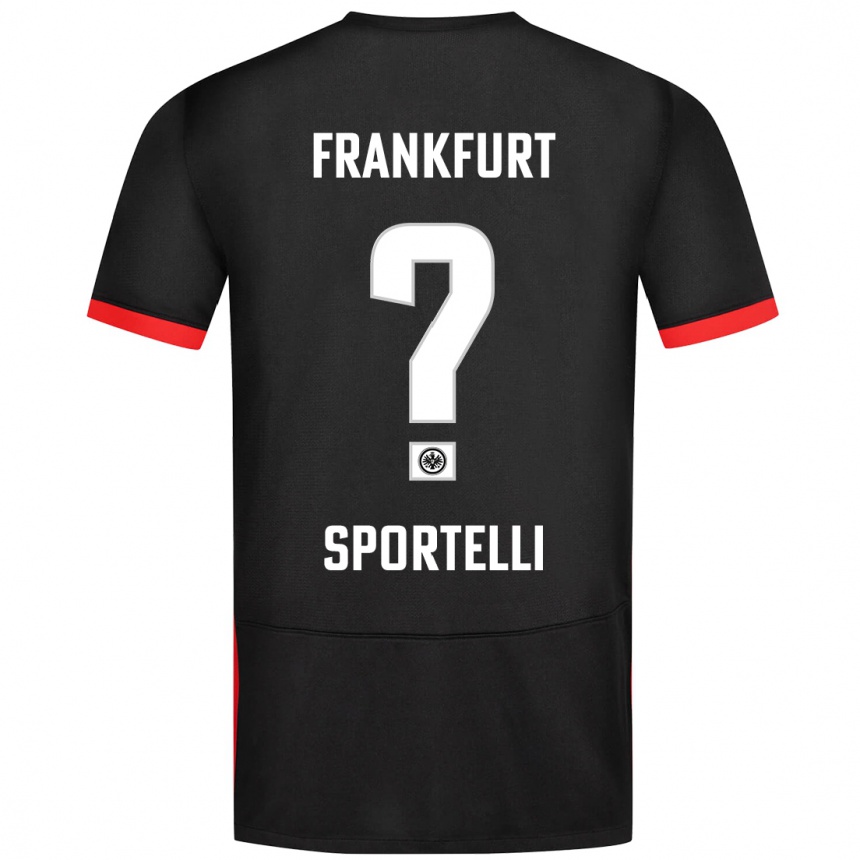 Vaikiškas Flavio Sportelli #0 Juoda Išvykos Marškinėliai 2024/25 T-Shirt