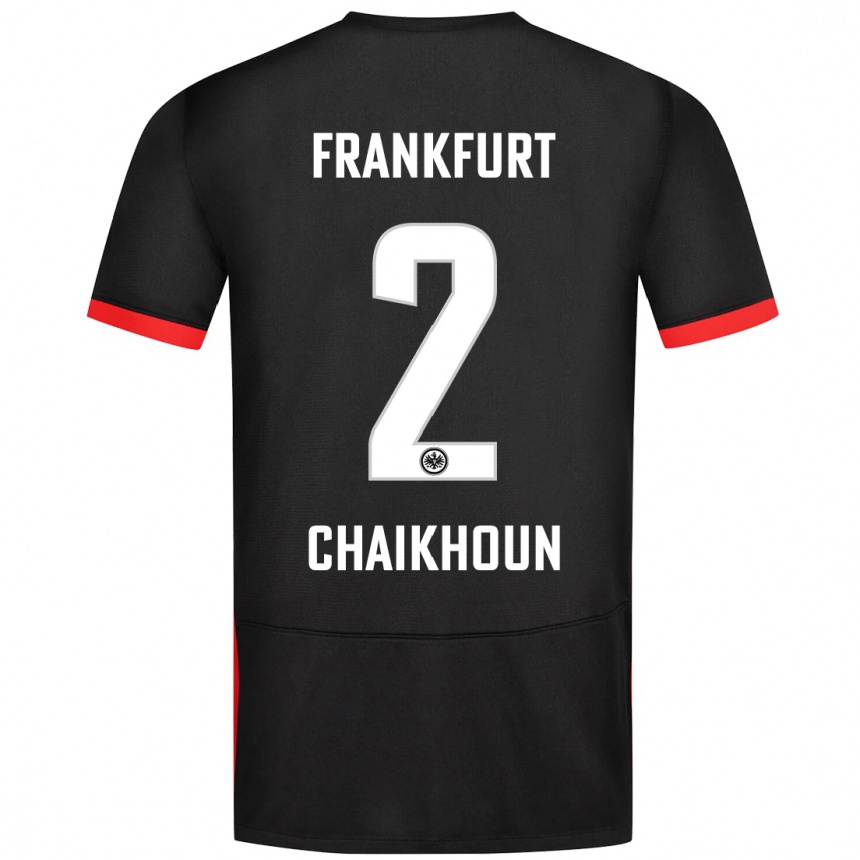 Vaikiškas Ayoub Chaikhoun #2 Juoda Išvykos Marškinėliai 2024/25 T-Shirt