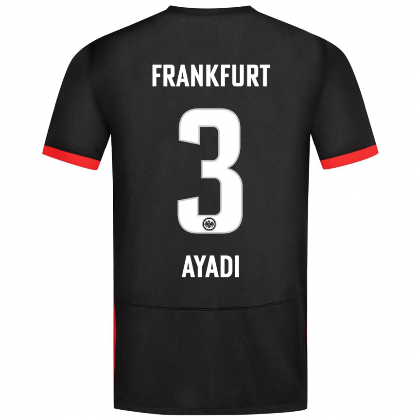 Vaikiškas Akram Ayadi #3 Juoda Išvykos Marškinėliai 2024/25 T-Shirt