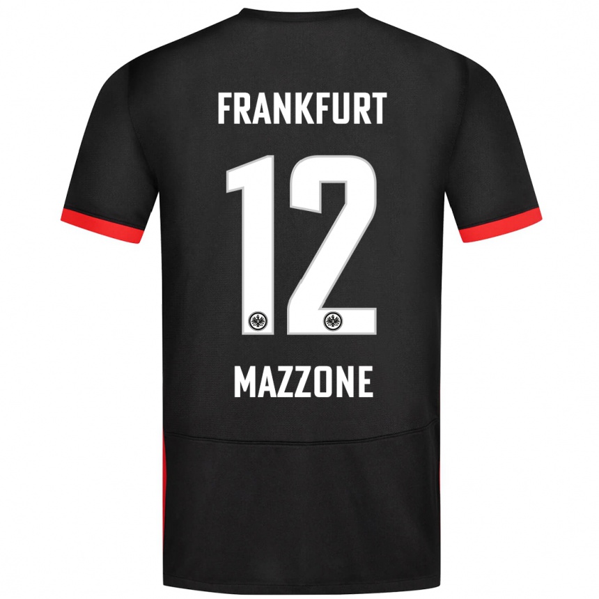 Vaikiškas Matteo Mazzone #12 Juoda Išvykos Marškinėliai 2024/25 T-Shirt