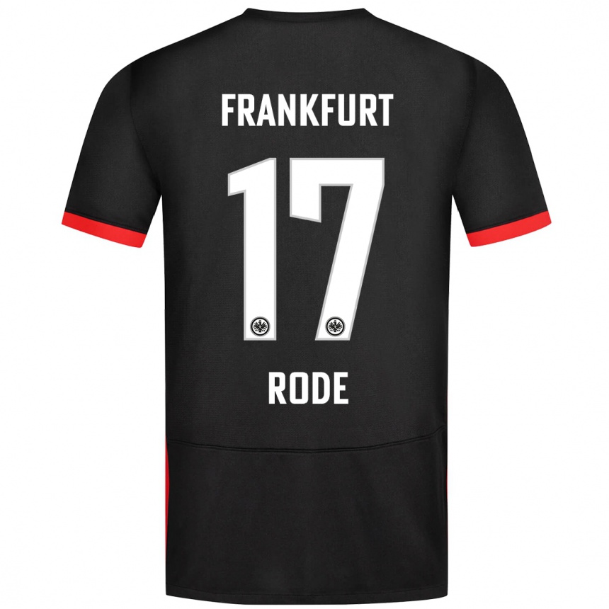 Vaikiškas Sebastian Rode #17 Juoda Išvykos Marškinėliai 2024/25 T-Shirt