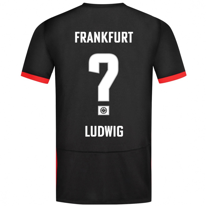 Vaikiškas Finn Ludwig #0 Juoda Išvykos Marškinėliai 2024/25 T-Shirt