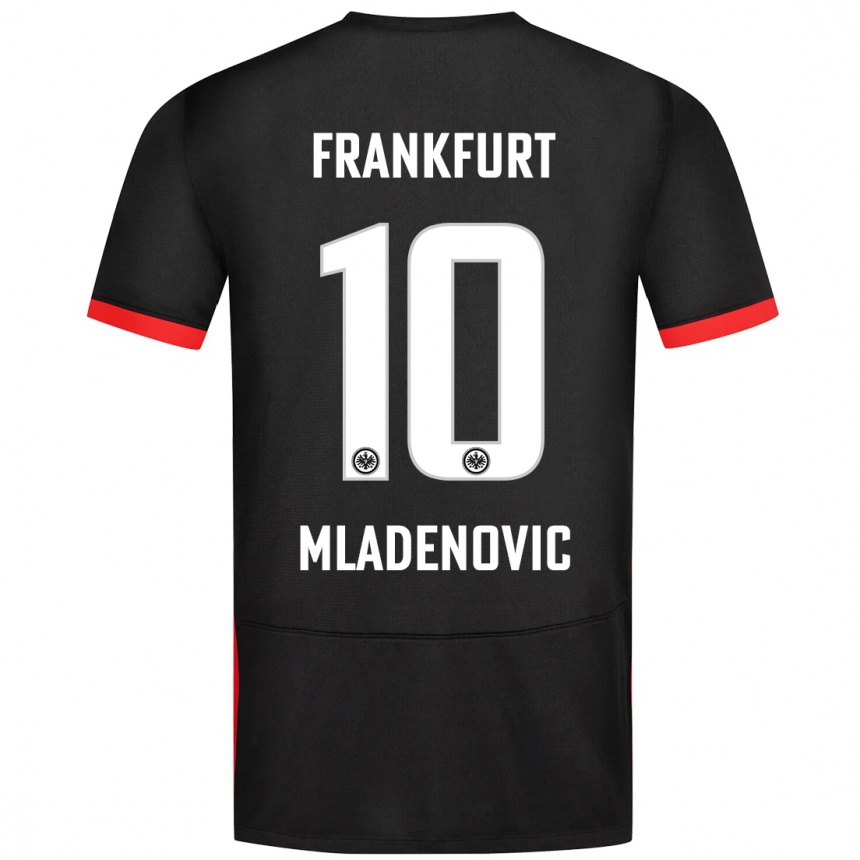 Vaikiškas Marko Mladenovic #10 Juoda Išvykos Marškinėliai 2024/25 T-Shirt