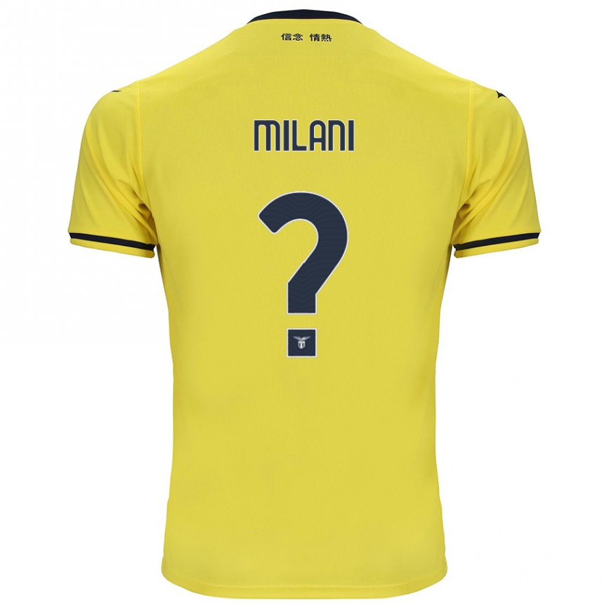 Vaikiškas Alessandro Milani #0 Geltona Išvykos Marškinėliai 2024/25 T-Shirt