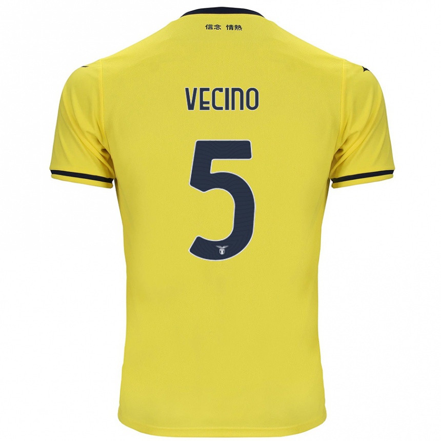 Vaikiškas Matías Vecino #5 Geltona Išvykos Marškinėliai 2024/25 T-Shirt