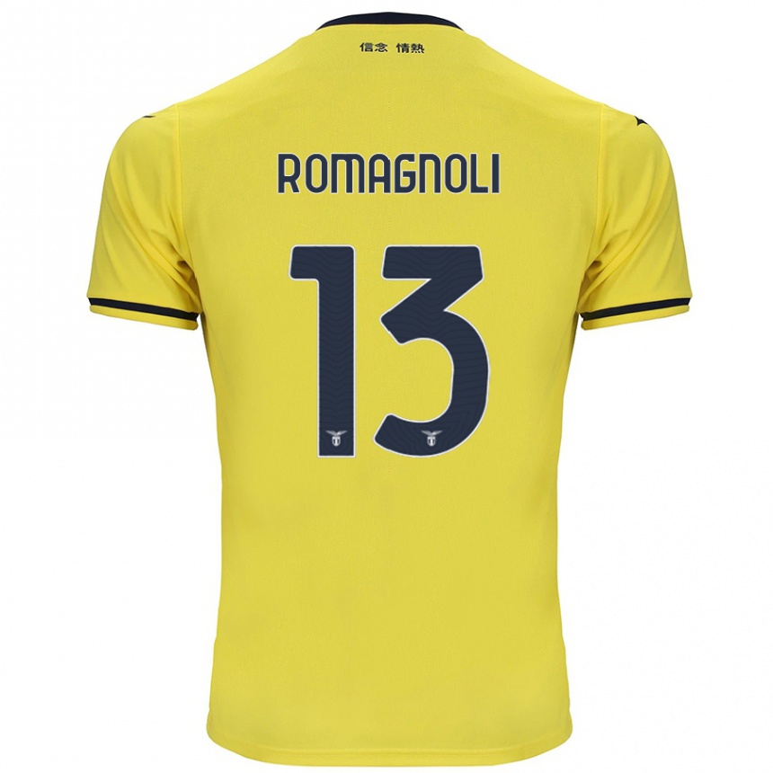 Vaikiškas Alessio Romagnoli #13 Geltona Išvykos Marškinėliai 2024/25 T-Shirt