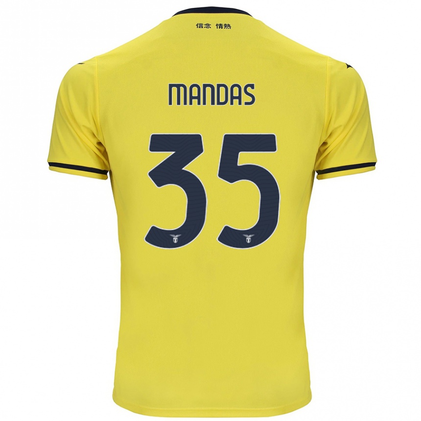 Vaikiškas Christos Mandas #35 Geltona Išvykos Marškinėliai 2024/25 T-Shirt