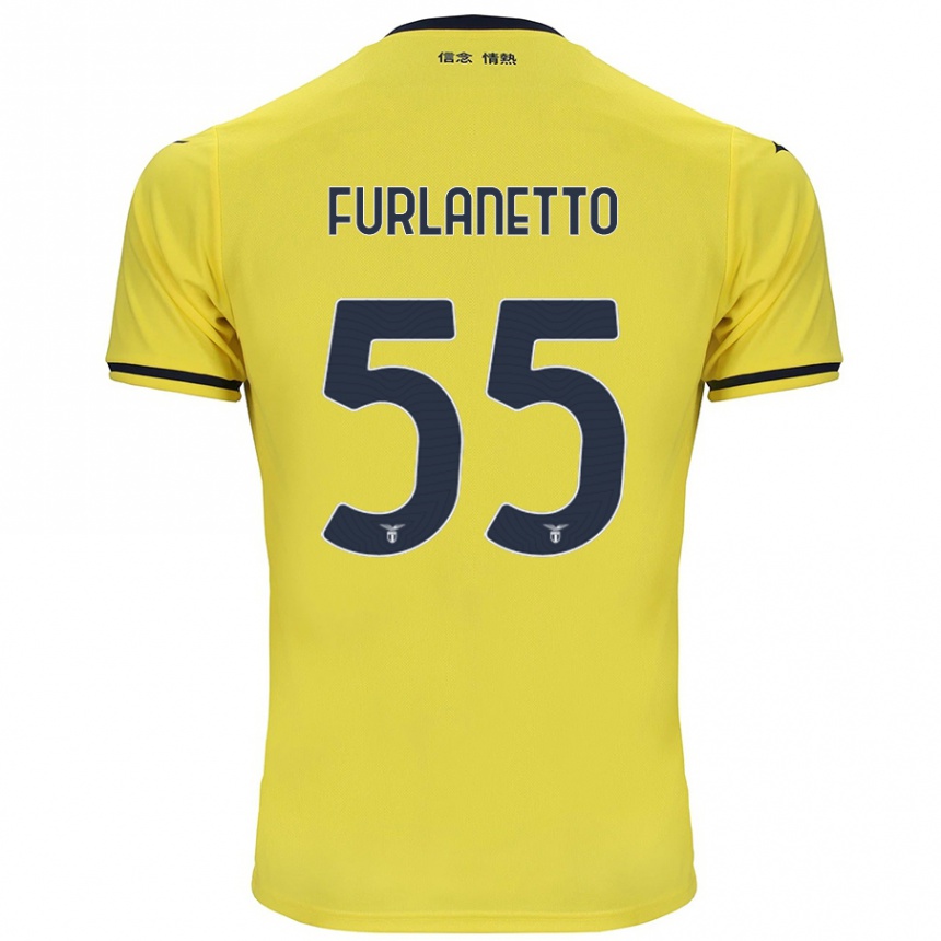 Vaikiškas Alessio Furlanetto #55 Geltona Išvykos Marškinėliai 2024/25 T-Shirt