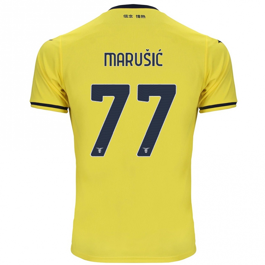 Vaikiškas Adam Marusic #77 Geltona Išvykos Marškinėliai 2024/25 T-Shirt