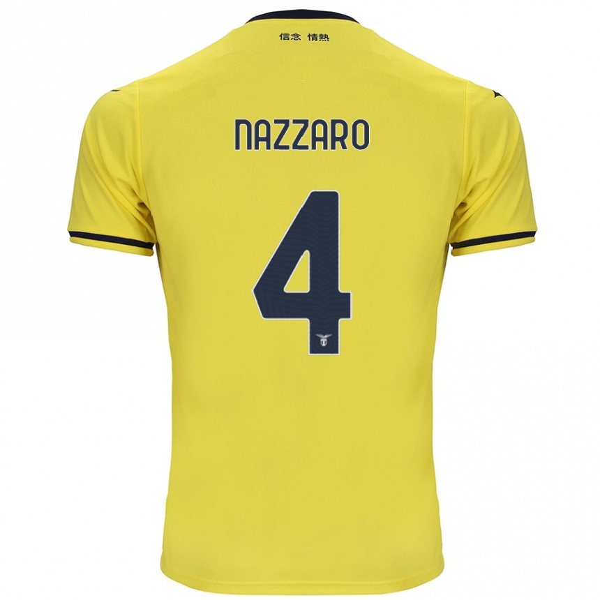 Vaikiškas Marco Nazzaro #4 Geltona Išvykos Marškinėliai 2024/25 T-Shirt