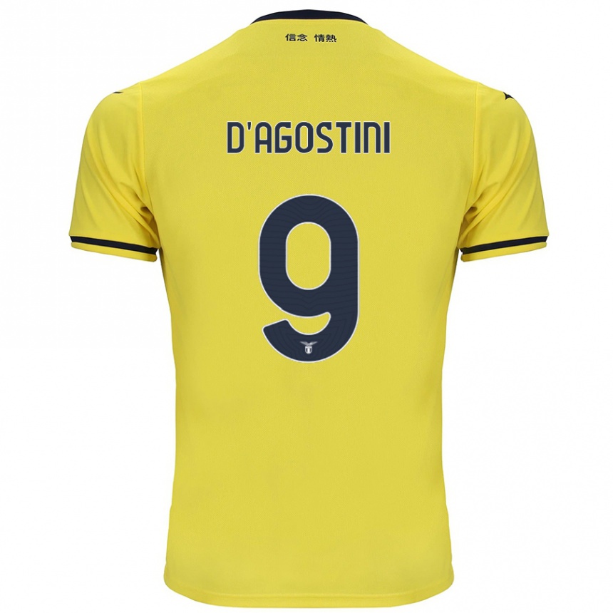 Vaikiškas Lorenzo D'agostini #9 Geltona Išvykos Marškinėliai 2024/25 T-Shirt