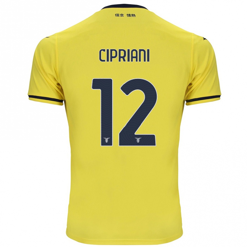 Vaikiškas Alessio Cipriani #12 Geltona Išvykos Marškinėliai 2024/25 T-Shirt