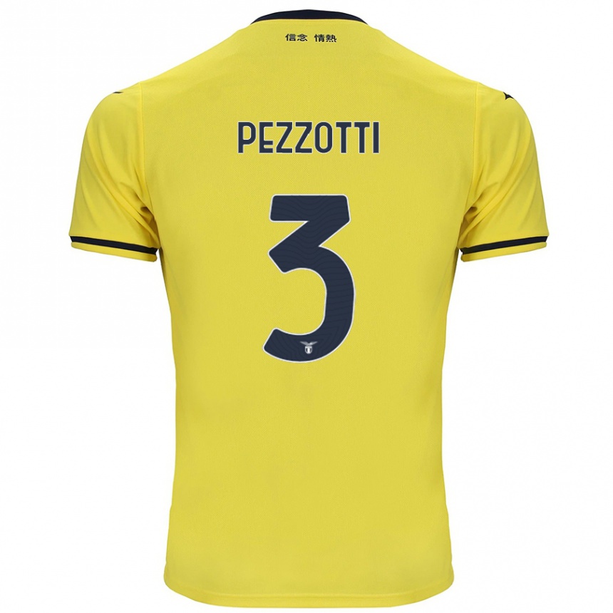 Vaikiškas Arianna Pezzotti #3 Geltona Išvykos Marškinėliai 2024/25 T-Shirt