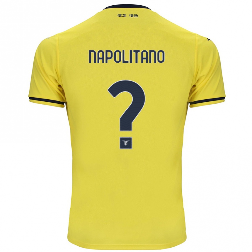 Vaikiškas Federico Napolitano #0 Geltona Išvykos Marškinėliai 2024/25 T-Shirt