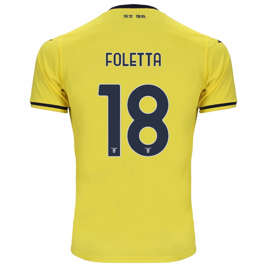 Vaikiškas Isabella Foletta #18 Geltona Išvykos Marškinėliai 2024/25 T-Shirt