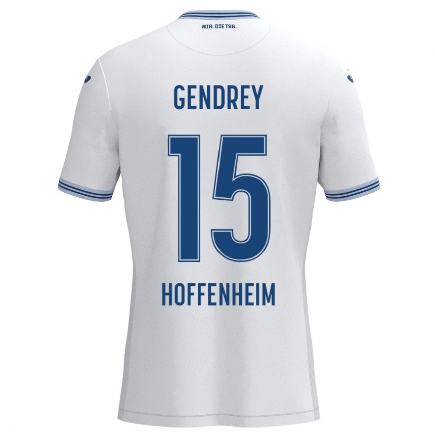 Vaikiškas Valentin Gendrey #15 Balta Juoda Išvykos Marškinėliai 2024/25 T-Shirt