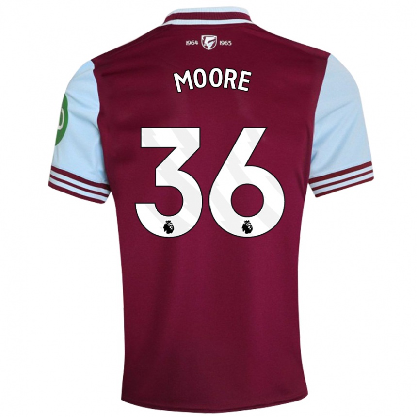 Vyrai Sean Moore #36 Tamsiai Raudona Namų Marškinėliai 2024/25 T-Shirt