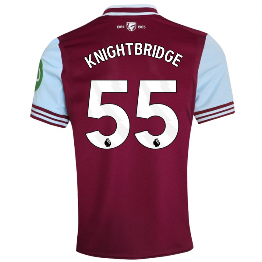 Vyrai Jacob Knightbridge #55 Tamsiai Raudona Namų Marškinėliai 2024/25 T-Shirt