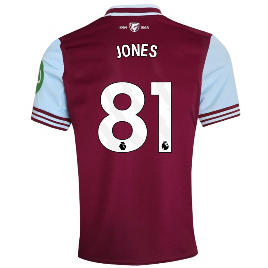 Vyrai Liam Jones #81 Tamsiai Raudona Namų Marškinėliai 2024/25 T-Shirt