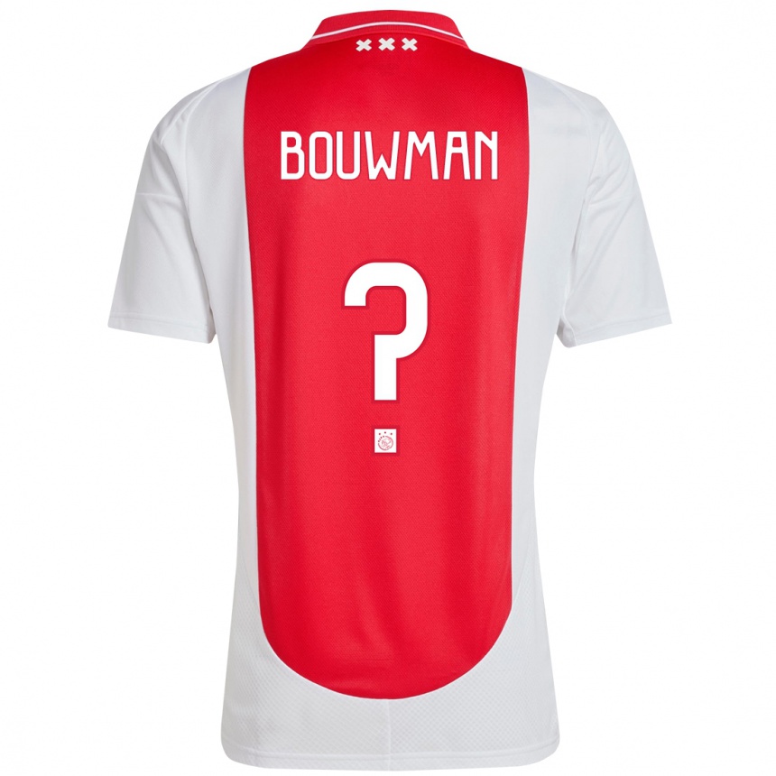 Vyrai Aaron Bouwman #0 Raudona Balta Namų Marškinėliai 2024/25 T-Shirt