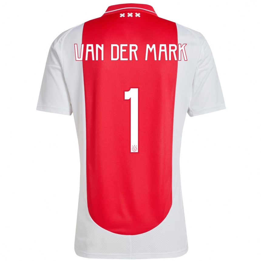 Vyrai Jesper Van Der Mark #1 Raudona Balta Namų Marškinėliai 2024/25 T-Shirt