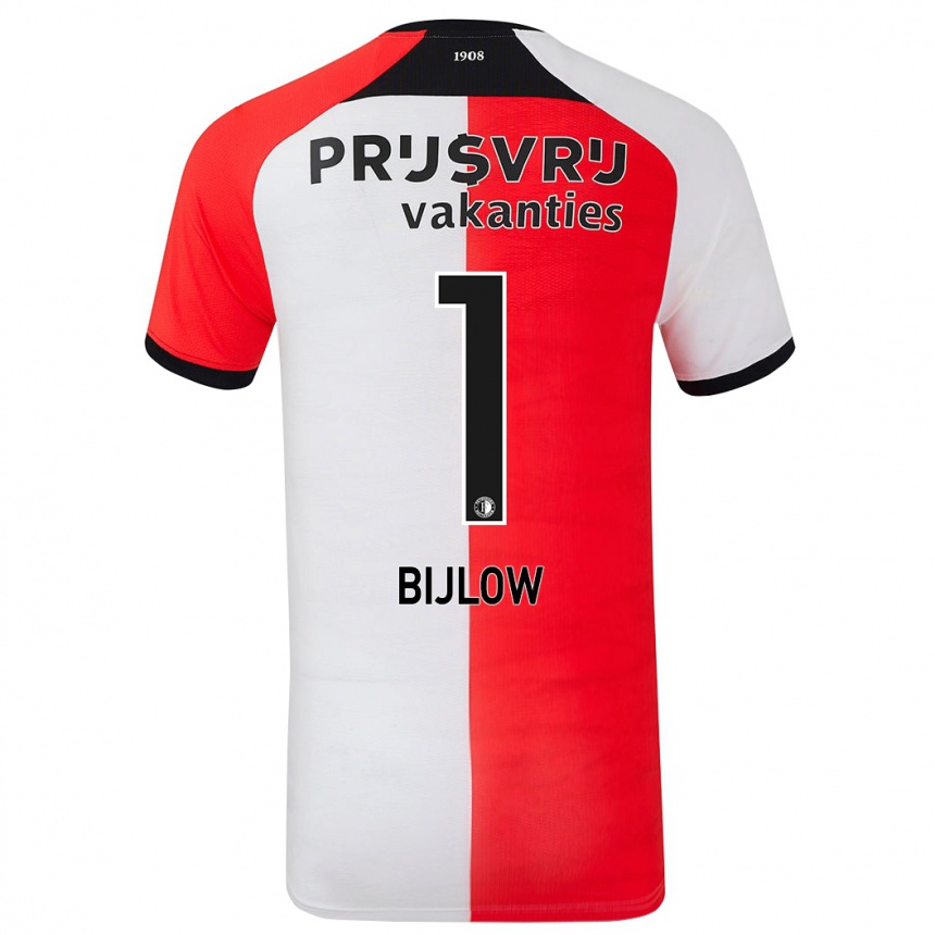 Vyrai Justin Bijlow #1 Raudona Balta Namų Marškinėliai 2024/25 T-Shirt