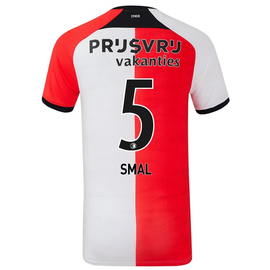 Vyrai Gijs Smal #5 Raudona Balta Namų Marškinėliai 2024/25 T-Shirt