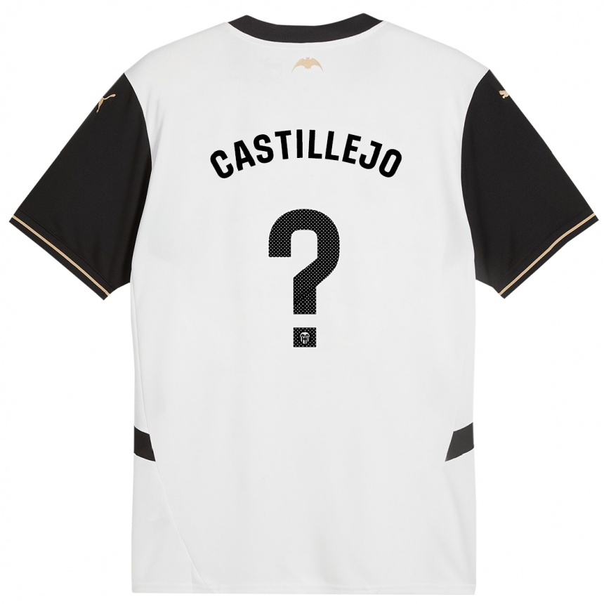 Vyrai Samu Castillejo #0 Balta Juoda Namų Marškinėliai 2024/25 T-Shirt