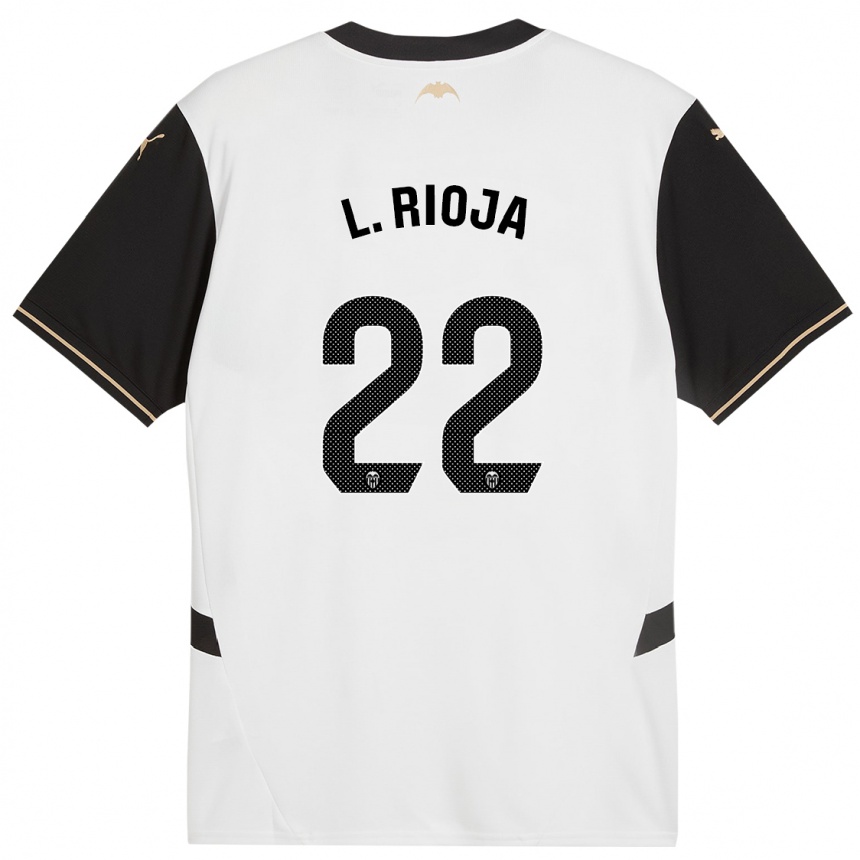 Vyrai Luis Rioja #22 Balta Juoda Namų Marškinėliai 2024/25 T-Shirt