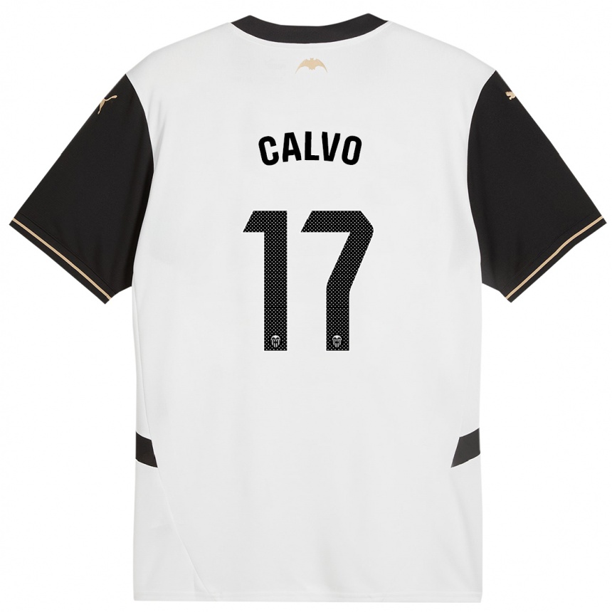 Vyrai Borja Calvo #17 Balta Juoda Namų Marškinėliai 2024/25 T-Shirt