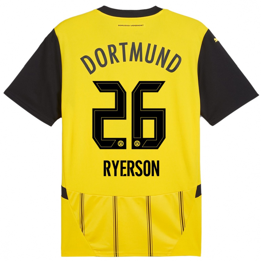 Vyrai Julian Ryerson #26 Geltona Juoda Namų Marškinėliai 2024/25 T-Shirt