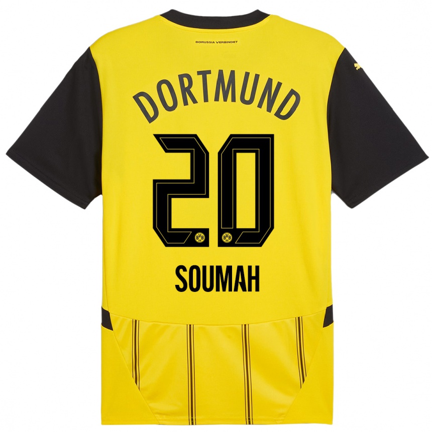 Vyrai Moussa Soumah #20 Geltona Juoda Namų Marškinėliai 2024/25 T-Shirt