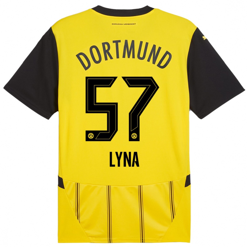 Vyrai Schwarz Lyna #57 Geltona Juoda Namų Marškinėliai 2024/25 T-Shirt