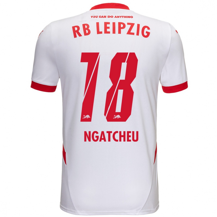 Vyrai Yohan Ngatcheu #18 Balta Raudona Namų Marškinėliai 2024/25 T-Shirt