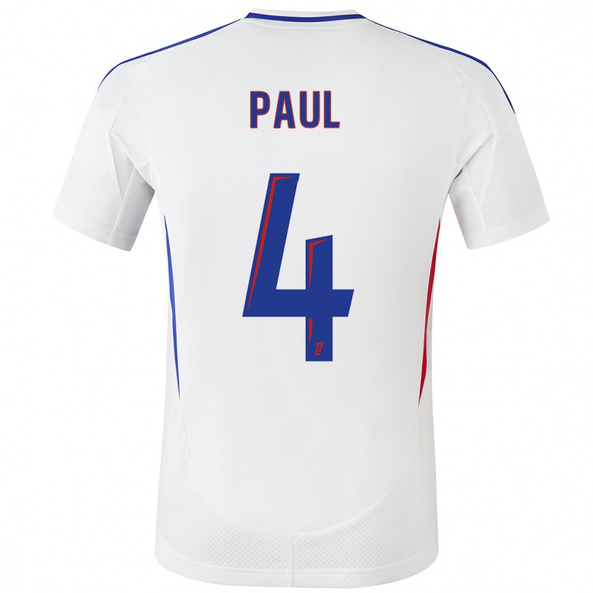 Vyrai Paul Akouokou #4 Balta Mėlyna Namų Marškinėliai 2024/25 T-Shirt