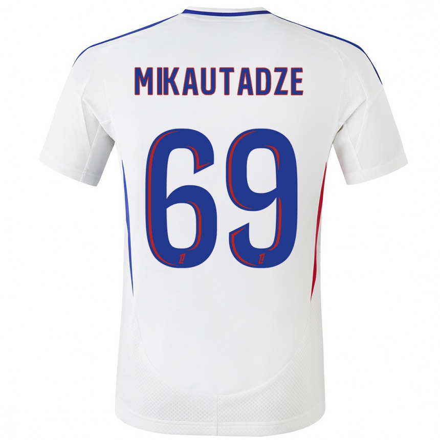 Vyrai Georges Mikautadze #69 Balta Mėlyna Namų Marškinėliai 2024/25 T-Shirt