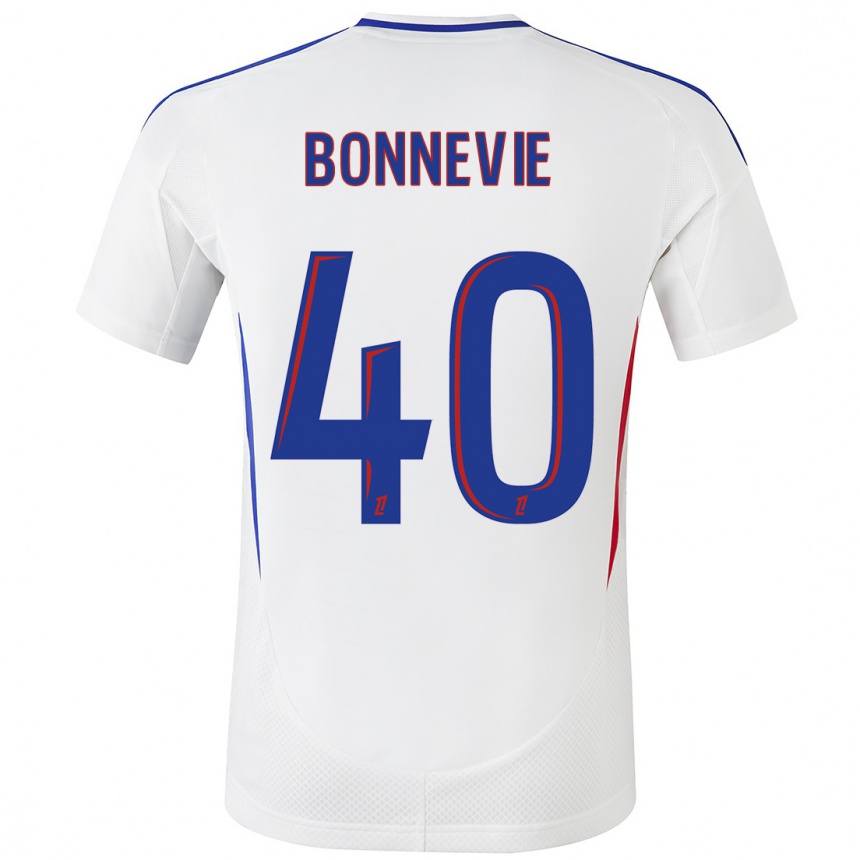 Vyrai Kayne Bonnevie #40 Balta Mėlyna Namų Marškinėliai 2024/25 T-Shirt