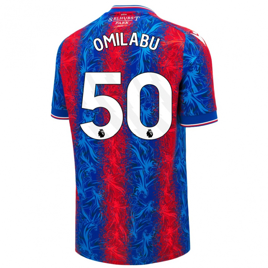 Vyrai David Omilabu #50 Raudonos Mėlynos Juostelės Namų Marškinėliai 2024/25 T-Shirt