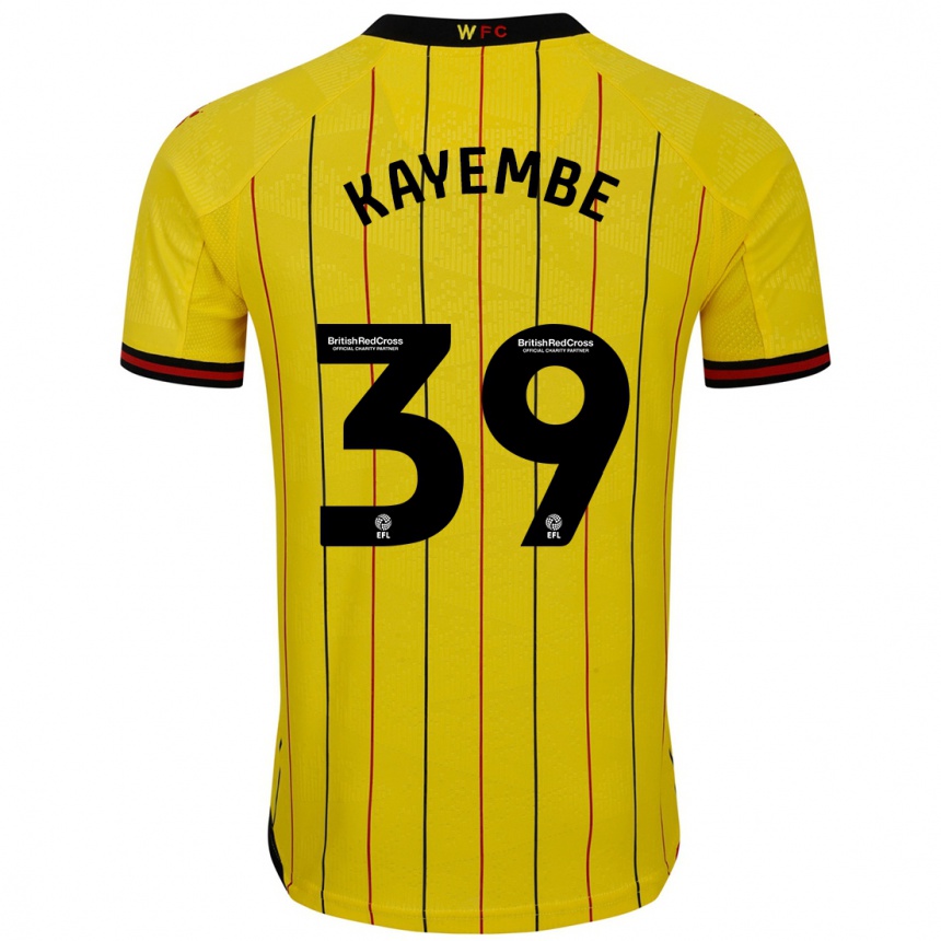 Vyrai Edo Kayembe #39 Geltona Juoda Namų Marškinėliai 2024/25 T-Shirt