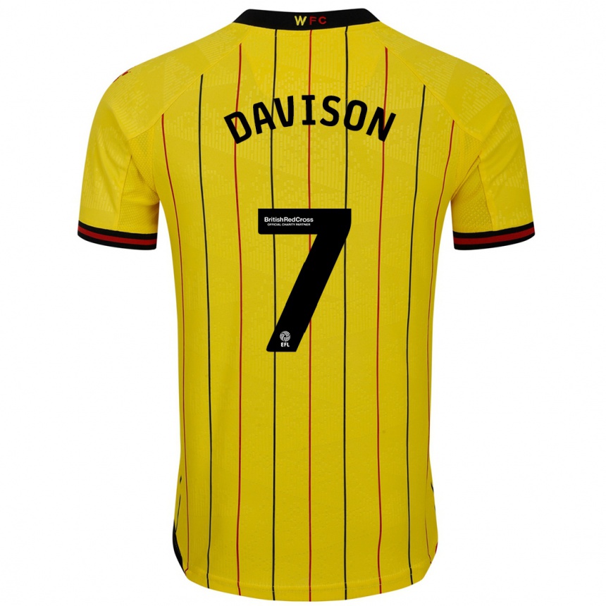 Vyrai Gemma Davison #7 Geltona Juoda Namų Marškinėliai 2024/25 T-Shirt