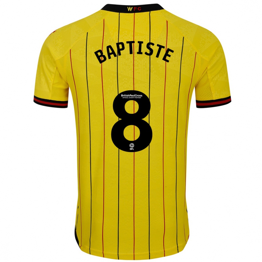 Vyrai Bianca Baptiste #8 Geltona Juoda Namų Marškinėliai 2024/25 T-Shirt